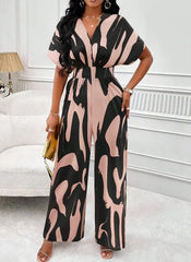 Printed Wide Leg Summer Jumpsuit