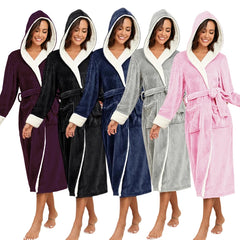 Women Luxury Fleece Bathrobe