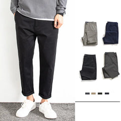 Khaki Straight Casual Chino Pants