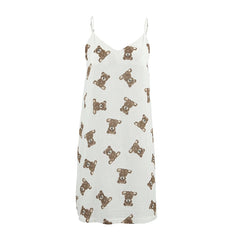 Cute Bear Print Cotton Nightgown