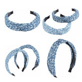 Tie Dye Blue Jean Knotted Headband