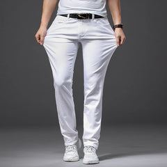 Slim Fit White Stretch Jeans
