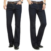 Mens Flared Leg Jeans Trousers