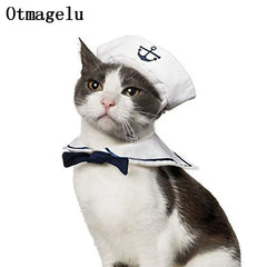 Funny Pet Cat Costumes Cat Apparel Clothes For Halloween Christmas Cosplay Navy Sailor Costumes Jacket Cloak Dog Accessories