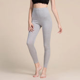 Women Leggings 80%Silk 15%Cashmere 5%Spandex Solid slim leggings Full length bottoming pants 2025 Fall Winter New Black Gray