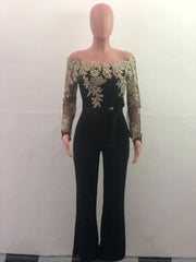 Elegant Off Shoulder Lace Jumpsuit