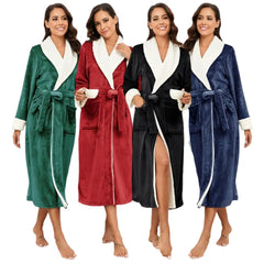Women Luxury Flannel Night Robe