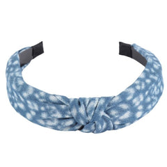 Tie Dye Blue Jean Knotted Headband
