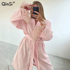 Elegant Cotton Kimono Night Robe