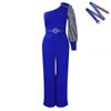 Diagonal Shoulder Wide Leg Jumpsuit