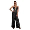Elegant Backless Sequin Halter Jumpsuit