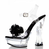Platform Crystal Peep Toe Heels