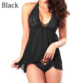 Open Back Halter Lace Chemise