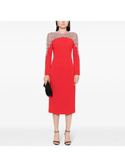 Elegant Beaded Straight Midi Dress