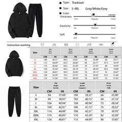 Men Tracksuit 2 Pieces Sets Hooded Sweatshirt +Drawstring Pants Male Hoodies Running Sportswear Men Women Autumn Sportwear