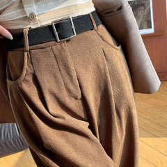 Women's Pants Autumn Winter Corduroy High Waist Wide Leg Pants for Women Casual Trousers Female Straight Pants Women Clothes New