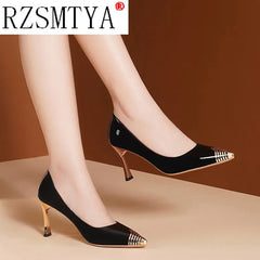 High Heels Women's Stiletto Heels 2020 Autumn New All-match Women's Shoes Black Sexy Temperament Pointed Toe Single Shoes Women