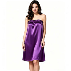 Female Nighty Dress Hot Nightdress Satin Elegant Sleep Dress 2026 Women's Sleepwear Sexy Dresses Sleeveless Strapless Nightgown