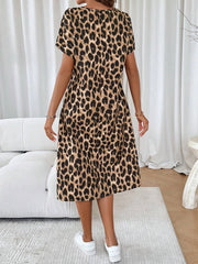 Retro Leopard Print Summer A-Line Dress