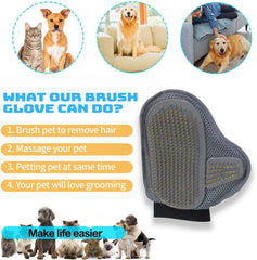 Pet Grooming Glove Hair Removal Gloves Cat Dog Fur Hair Deshedding Gentle Efficient Dog Combs Pet Bathing Massage Products