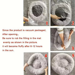 Faux Fur Donut Calming Cat Bed