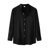 Button Mock Neck Long Sleeve Top