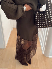 Patchwork Lace High Waist Maxi