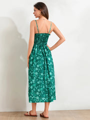 V-Neck Lace Trim Maxi Dress