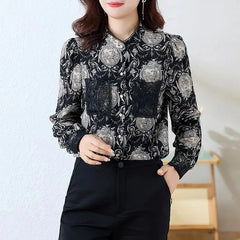 Printed Satin Commuter Shirt Women