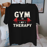 Barbell “Gym Is My Therapy” Cotton T-Shirt