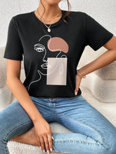 Women T-Shirts Fashion Simple Women's Face Print Tees Casual Soft Short Sleeve Tops Comfortable Street Clothes graphic t shirts