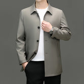 Solid Lapel Business Trench Coat