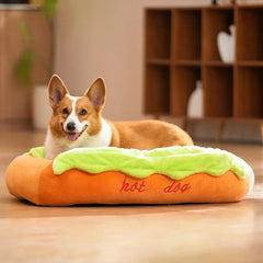 Pet Bed Hot Dog Shaped Dog Lounger Cat Sleeping Cushion Soft Fiber Puppy Warm House Removable Washable Beds for Cats Dogs