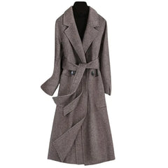 Slim Belted Wool Winter Overcoat