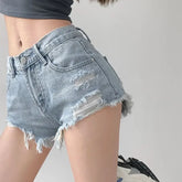 Shangkaka Vintage Ripped Jean Jorts