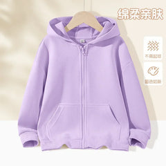 Bright Zip Casual Kids Hoodie