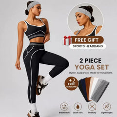 Women Yoga Set Sports Bra High Waist Leggings Gym Workout Fitness Activewear Stretch 2 Piece Suit