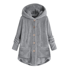 Plush Asymmetric Winter Casual Coat