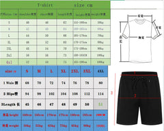 Men's Tracksuit 2 Piece O-neck Short Sleeve Shirt Shorts Set Men's Running Suit Plus Size T shirts Man Clothing Summer T-shirt
