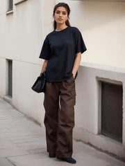 Solid Cotton Casual Sport Tee
