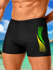 Swimming Trunks with Fashion Prints Men Quick Dry Beach Boxer Shorts with Drawstring Boy Swimwear Underpants