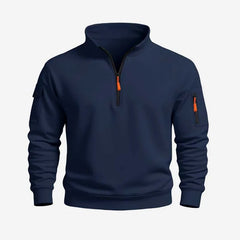 Men's Sweatshirt 2025 Autumn and Winter New Casual Sports Casual Long Sleeved High Neck Half Zipper Windproof Top