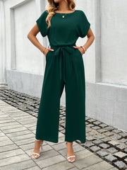 Modern Tie Waist Workwear Jumpsuit