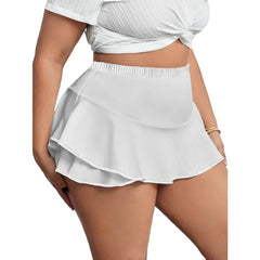 Plus Size 1XL-5XL Women's Skirts Sexy Pleated Home Skirts Skirts with leggings Solid color skirts