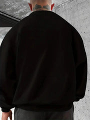 The new men's round-neck hoodie for Spring and Autumn 2025 features street fashion and soft 3D digital pattern printing