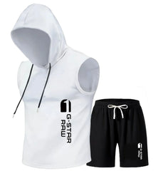 Men's track suit summer sportswear two-piece t-shirt shorts brand tracksuit jogging men's sports suit fitness clothes exercise