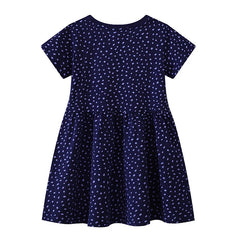 Dinosaur Embroidered Summer Girls Dress