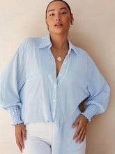 Striped Pocket Casual Shirt Women