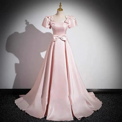 Elegant Party Evening Dress for Women 2026 New Pink French Satin Fashion Chorus Adult Ceremony Fashion Show Banquet Dress