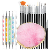 Nail Art Palette Brush Design Tip Painting Drawing Display Carving Dotting Pen Acrylic Gel UV Polish DIY Manicure Set Tools